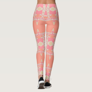 Fractal Lace Garter Pink+Orange Leggings ★Psydefx★
