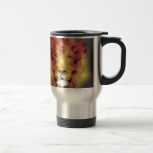 Fractal lion travel mug