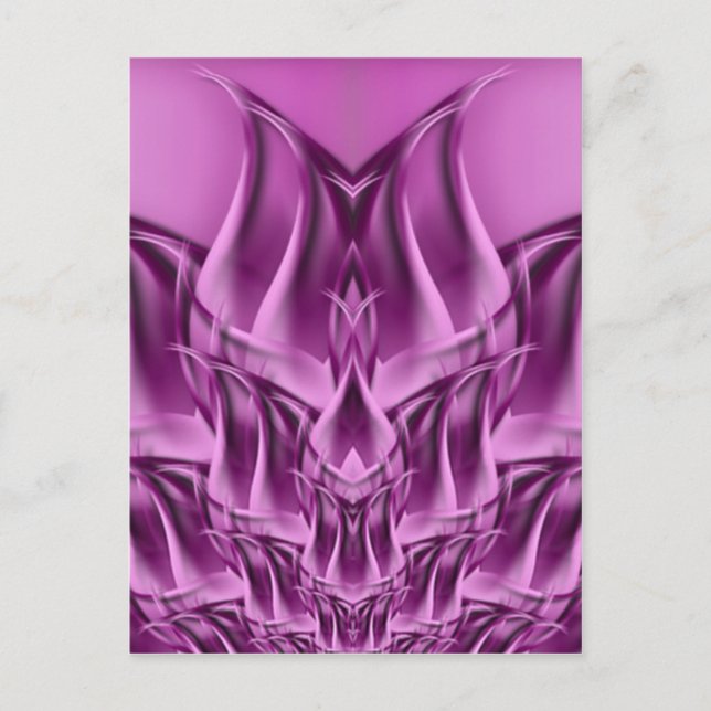 Fractal Lotus Flower Abstract Postcard (Front)