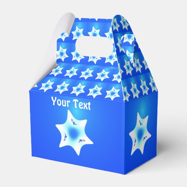 Fractal Magen Lavan (White Star) Favor Box (Front Side)