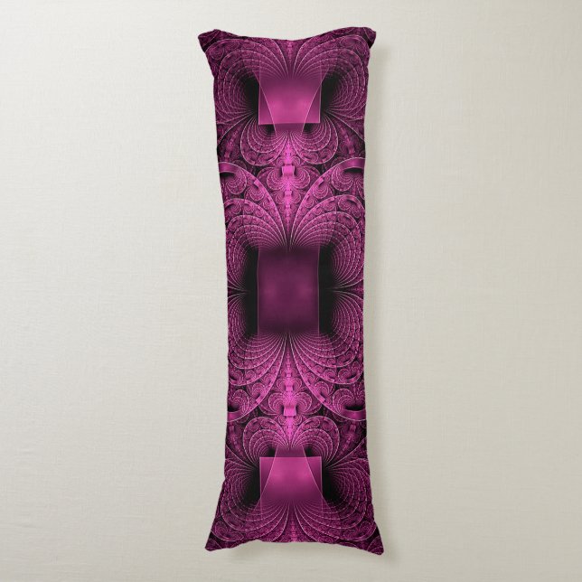 fractal magenta pattern geometry body pillow (Front Vertical)