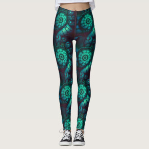 Fractal malachite3 leggings