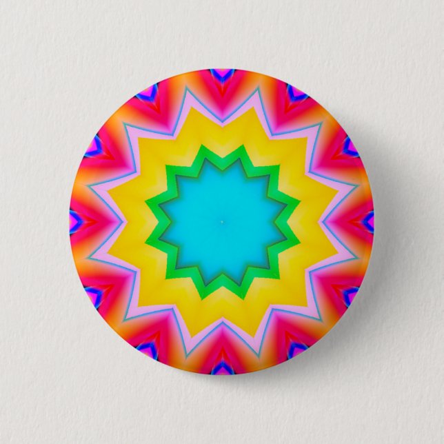 Fractal Mandala - 11 2 Inch Round Button (Front)