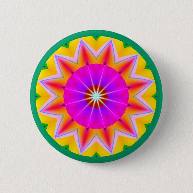 Fractal Mandala 2 Inch Round Button (Front)