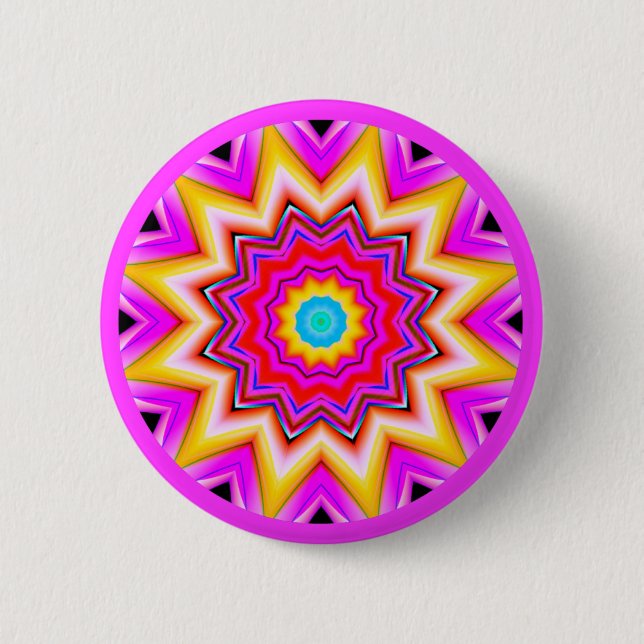 Fractal Mandala 2 Inch Round Button (Front)