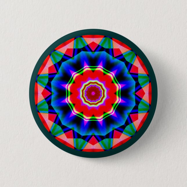 Fractal Mandala 2 Inch Round Button (Front)