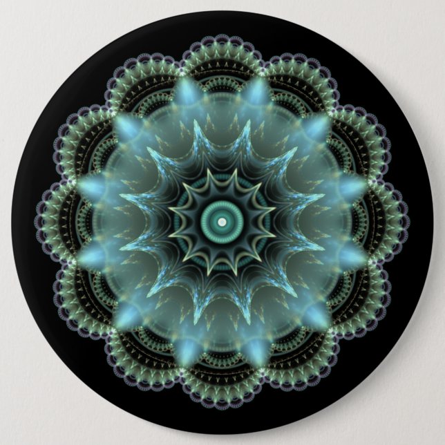 Fractal Mandala 6 Inch Round Button (Front)