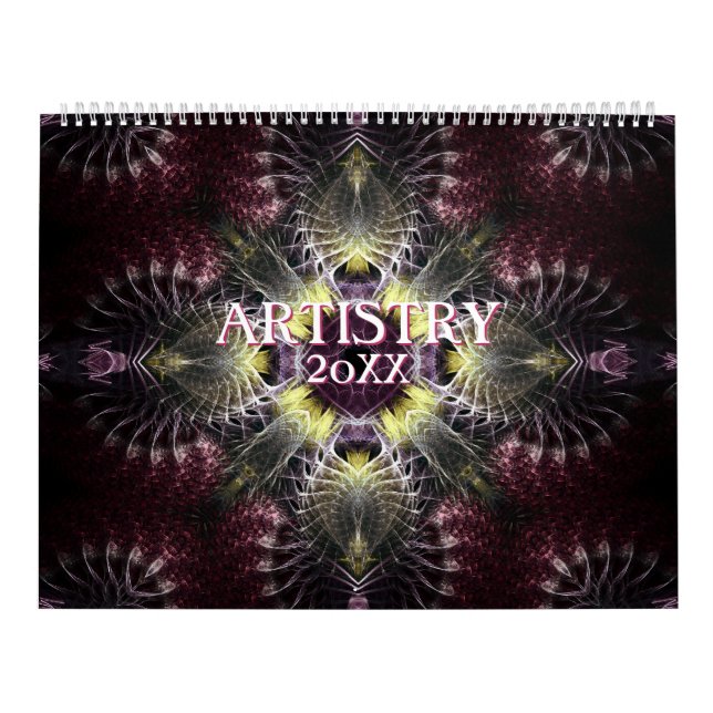 Fractal Mandala Artistry 12 mois Calendrier mural (Protection)