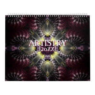 Fractal Mandala Artistry 12 Months Wall Calendar