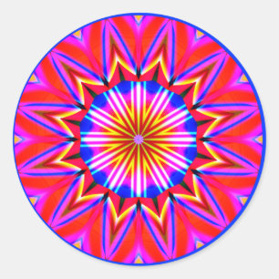 Fractal Mandala Classic Round Sticker