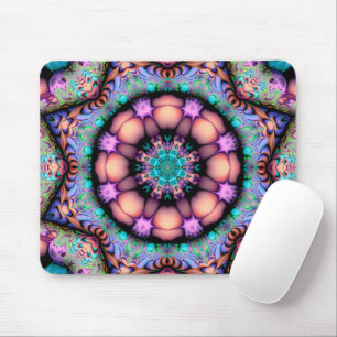 Fractal Mandala Floral Psychedelic Mouse Pad