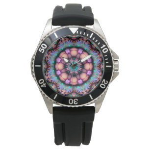Fractal Mandala Floral Psychedelic Watch