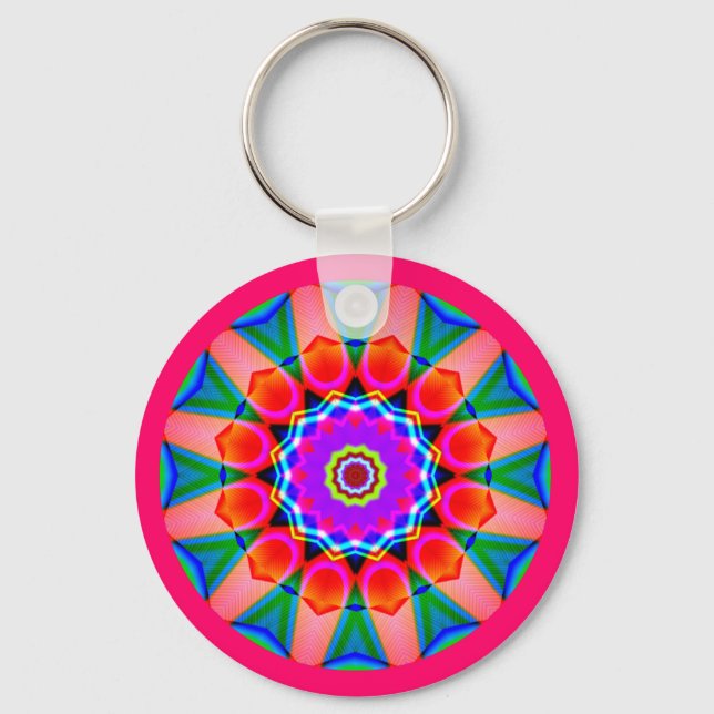 Fractal Mandala Keychain (Front)
