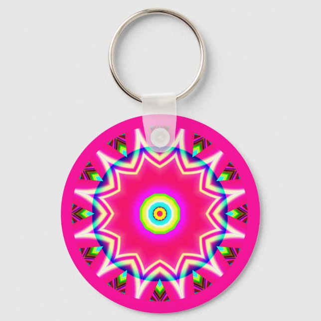 Fractal Mandala Keychain (Front)