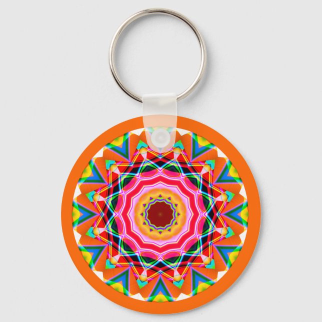 Fractal Mandala Keychain (Front)