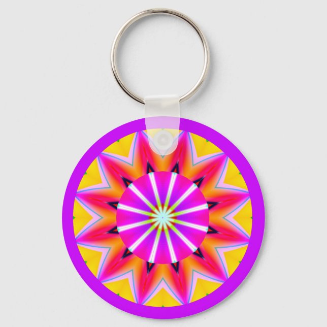 Fractal Mandala Keychain (Front)