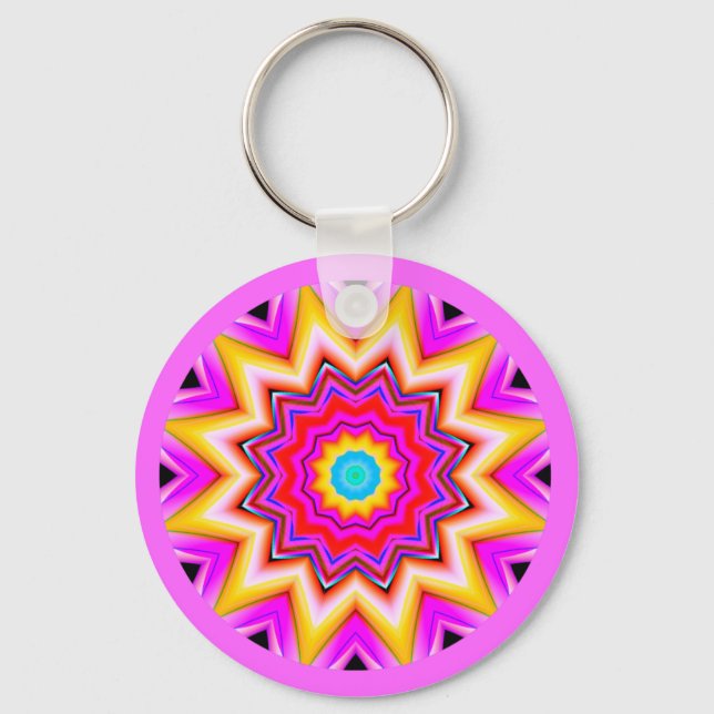 Fractal Mandala Keychain (Front)