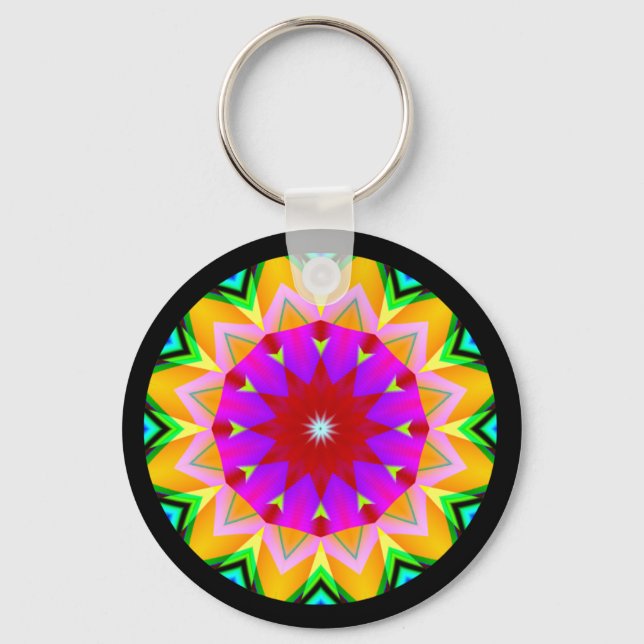 Fractal Mandala Keychain (Front)