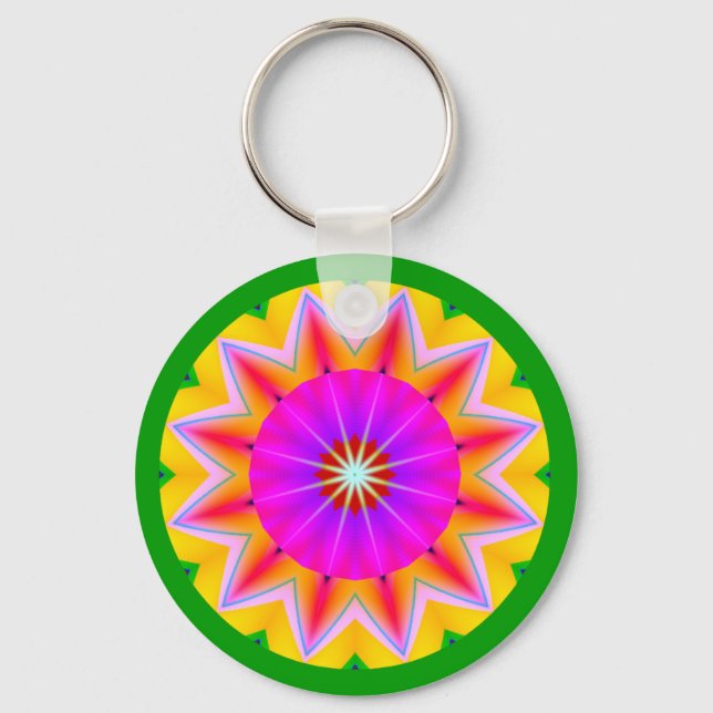 Fractal Mandala Keychain (Front)