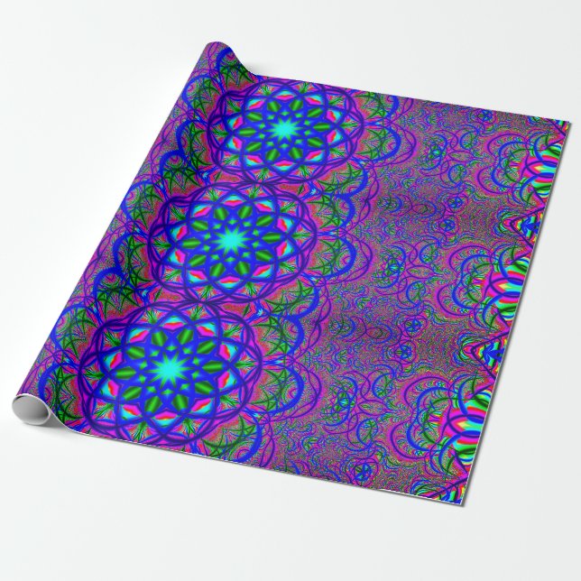 Fractal Mandalas | Psychedelic Wrapping Paper (Unrolled)