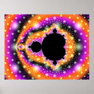 Fractal Mandelbrot Orange Pink  Poster