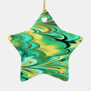 Fractal Marble 6-2 Ceramic Ornament