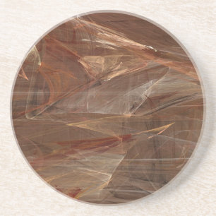 Fractal Marble Grunge Series-13--Brn Coaster 1 of