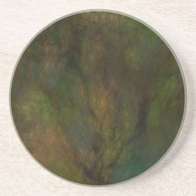 Fractal Marble Grunge Series-9---Grn coaster-1 of Coaster (Front)