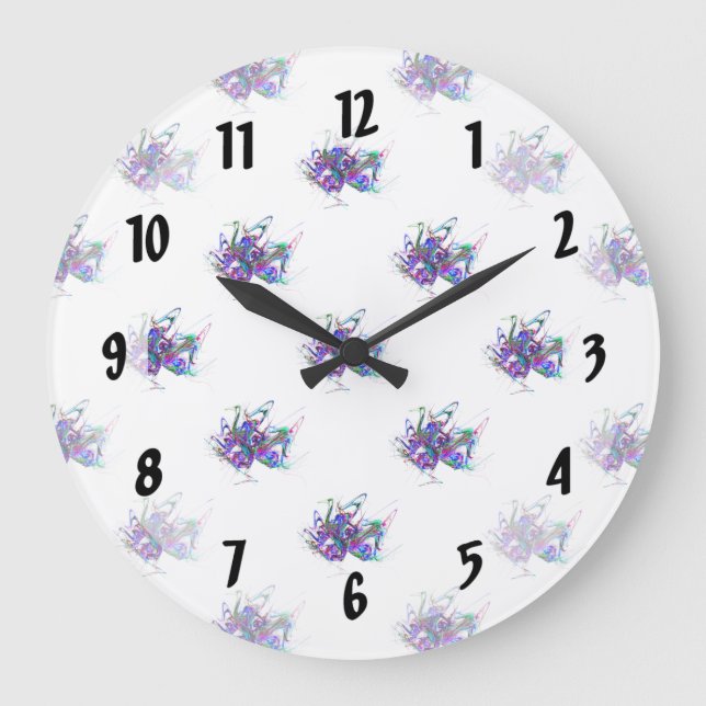 Fractal - Mardi Gras Mask Large Clock (Front)