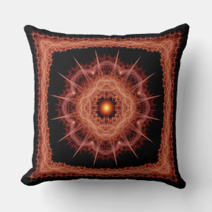 Fractal mystical prickly pattern throw pillow