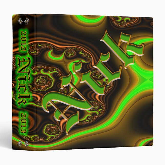 Fractal Nick Custom 1.5" 3 Ring Binder (Front/Spine)