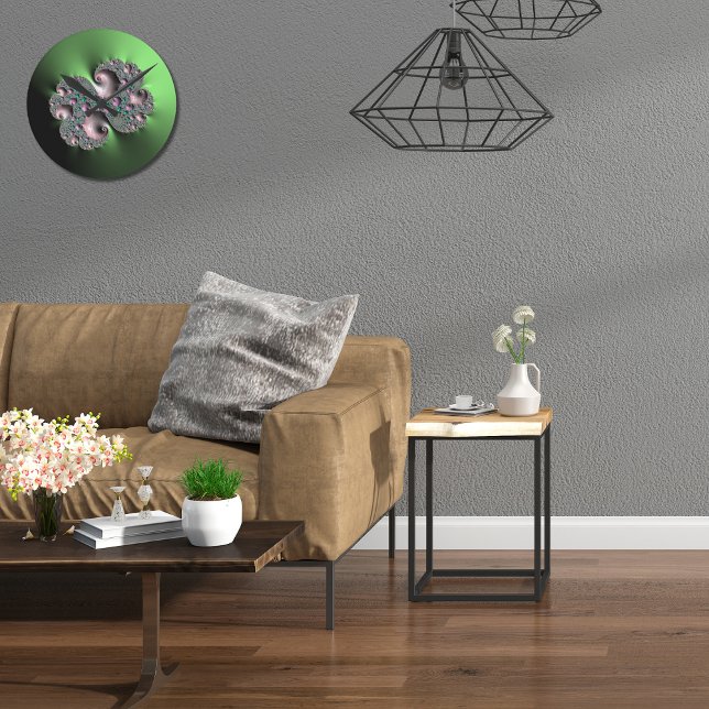 Fractal on green round clock (Creator Uploaded)