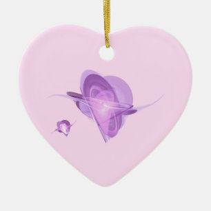 Fractal - Orbiting Hearts Ceramic Ornament
