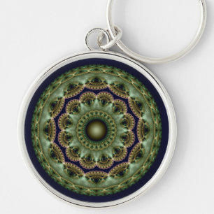 Fractal oriental glossy pattern keychain