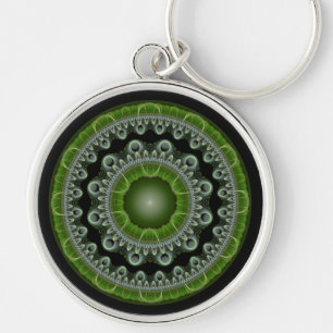 Fractal oriental glossy pattern keychain
