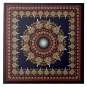 Fractal oriental pattern ceramic tile