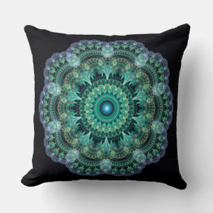 Fractal oriental pattern throw pillow
