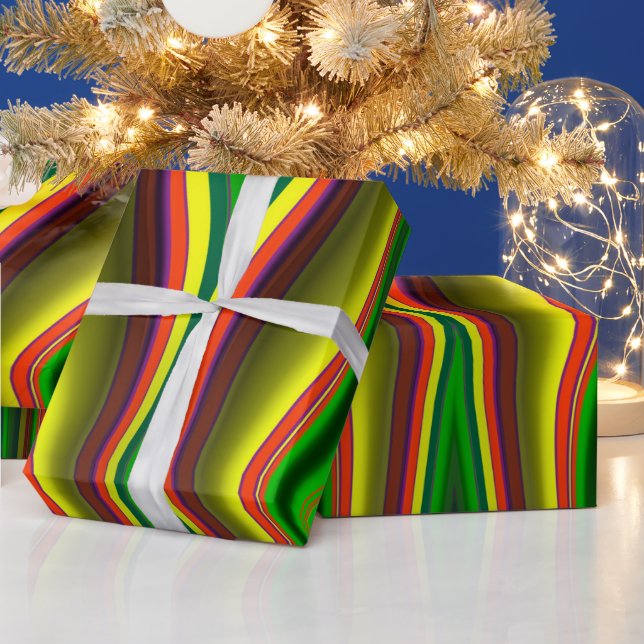 ~ Fractal Pattern Multicolored ~ Christmas ~ Wrapping Paper (Holidays)