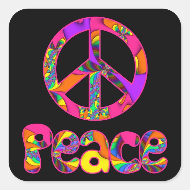 Fractal Peace Colour Me Bright Stickers (Front)