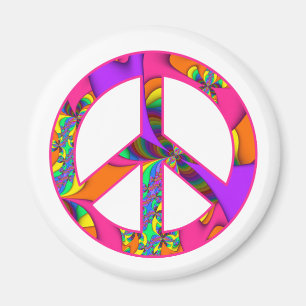 Fractal Peace Sign Colour Me Bright Magnet