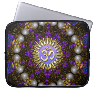 Fractal Pearls Golden OM Notebook Laptop Sleeve