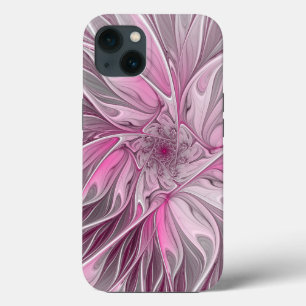 Fractal Pink Flower Dream, Floral Fantasy Pattern iPhone 13 Case