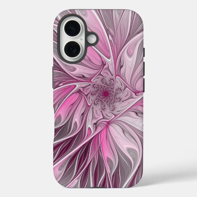 Fractal Pink Flower Dream, Floral Fantasy Pattern Case-Mate iPhone Case (Back)