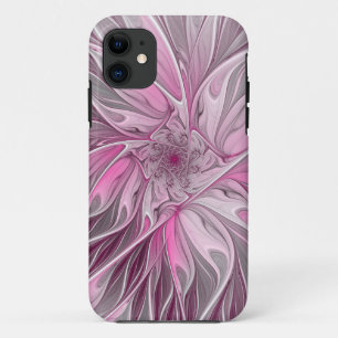 Fractal Pink Flower Dream, Floral Fantasy Pattern iPhone 11 Case