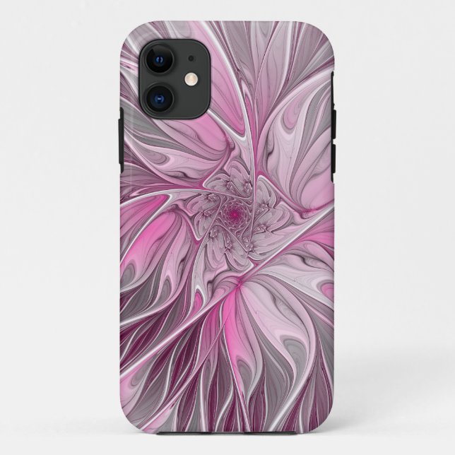 Fractal Pink Flower Dream, Floral Fantasy Pattern Case-Mate iPhone Case (Back)