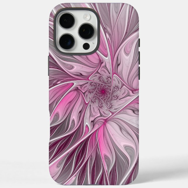 Fractal Pink Flower Dream, Floral Fantasy Pattern Case-Mate iPhone Case (Back)