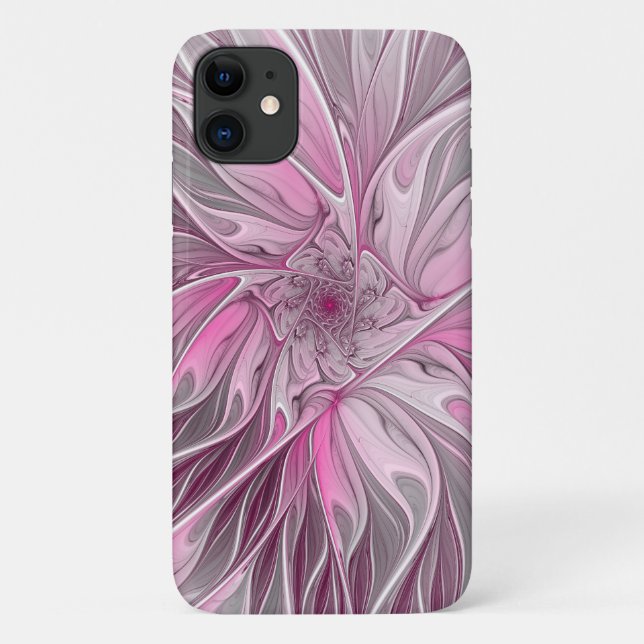 Fractal Pink Flower Dream, Floral Fantasy Pattern Case-Mate iPhone Case (Back)
