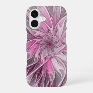 Fractal Pink Flower Dream, Floral Fantasy Pattern iPhone 16 Case