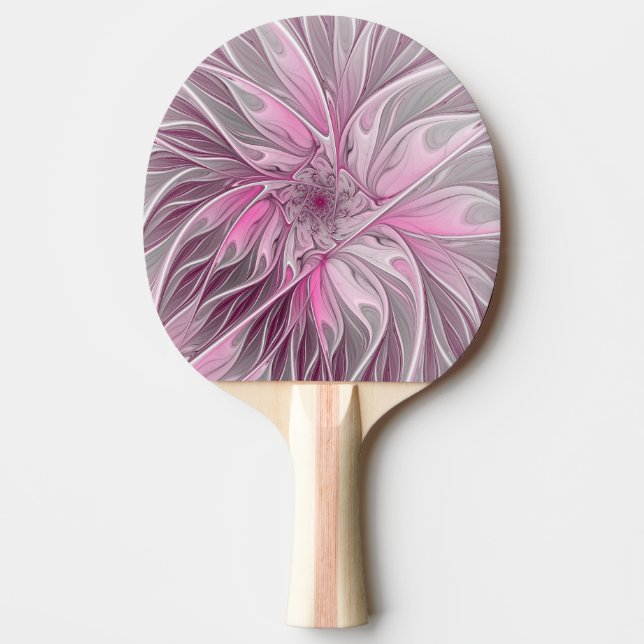 Fractal Pink Flower Dream, Floral Fantasy Pattern Ping Pong Paddle (Front)