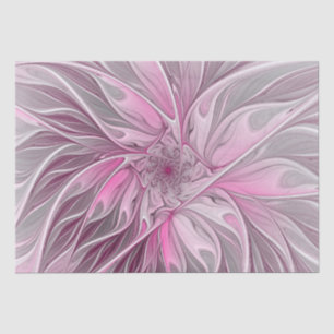 Fractal Pink Flower Dream, Floral Fantasy Pattern Tissue Paper